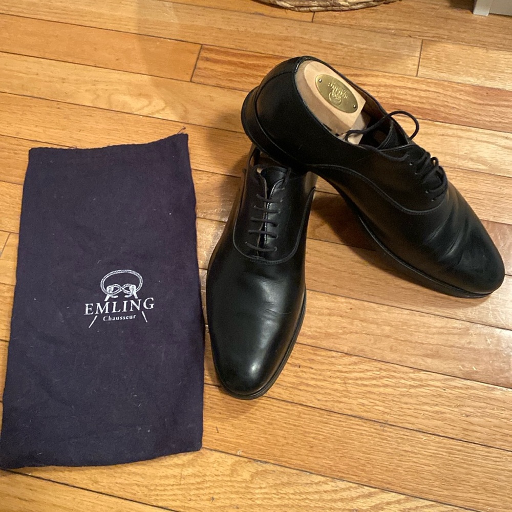 EMLING Men’s Black Leather Dress Shoes
